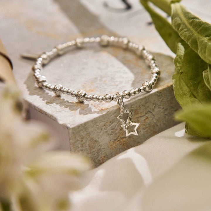 ChloBo Silver Sparkle Interlocking Star Bracelet