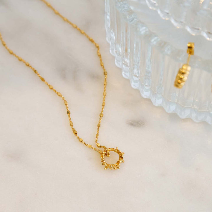 ChloBo Gold Delicate Cube Chain Wisteria Necklace