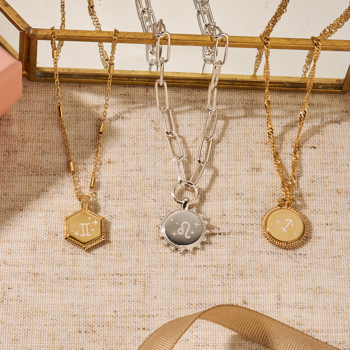 ChloBo Gold Zodiac Hexagon Coin Necklace