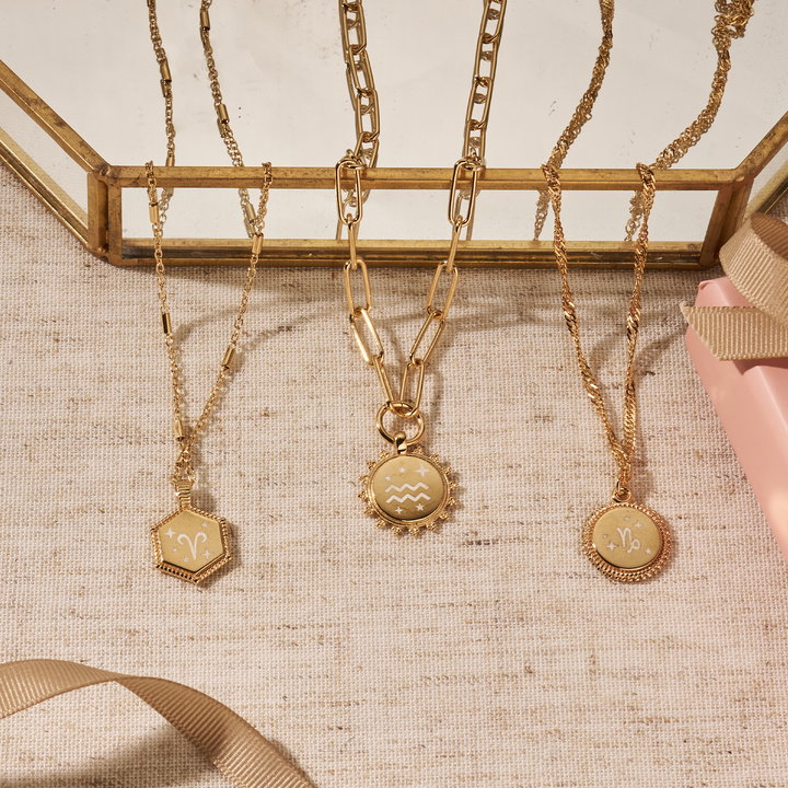 ChloBo Gold Zodiac Moon Coin Necklace