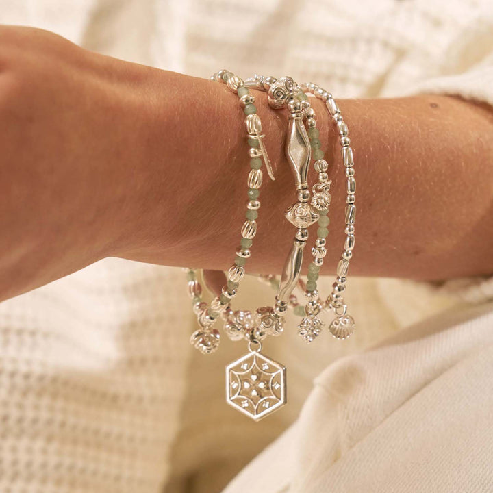 ChloBo Silver Rosebud Aventurine Bracelet