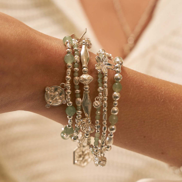 ChloBo Silver Forget Me Not Aventurine Bracelet