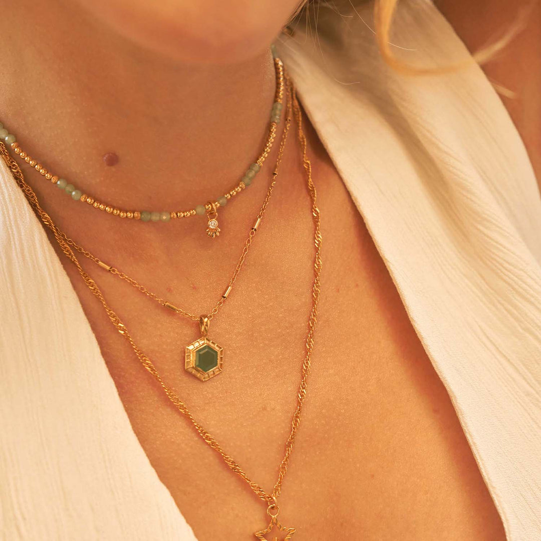 ChloBo Gold Happiness Aventurine Necklace