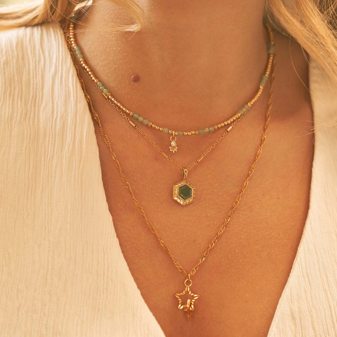 ChloBo Gold Happiness Aventurine Necklace