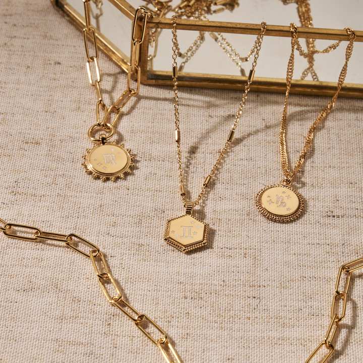 ChloBo Gold Zodiac Hexagon Coin Necklace