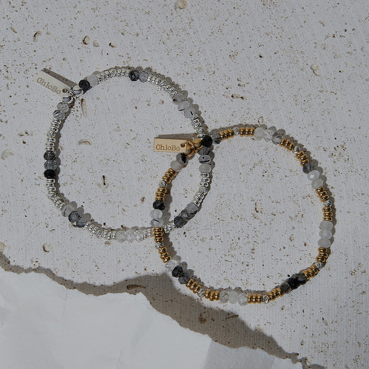 ChloBo Gold & Silver Stone of Empowerment Black Quartz Bracelet