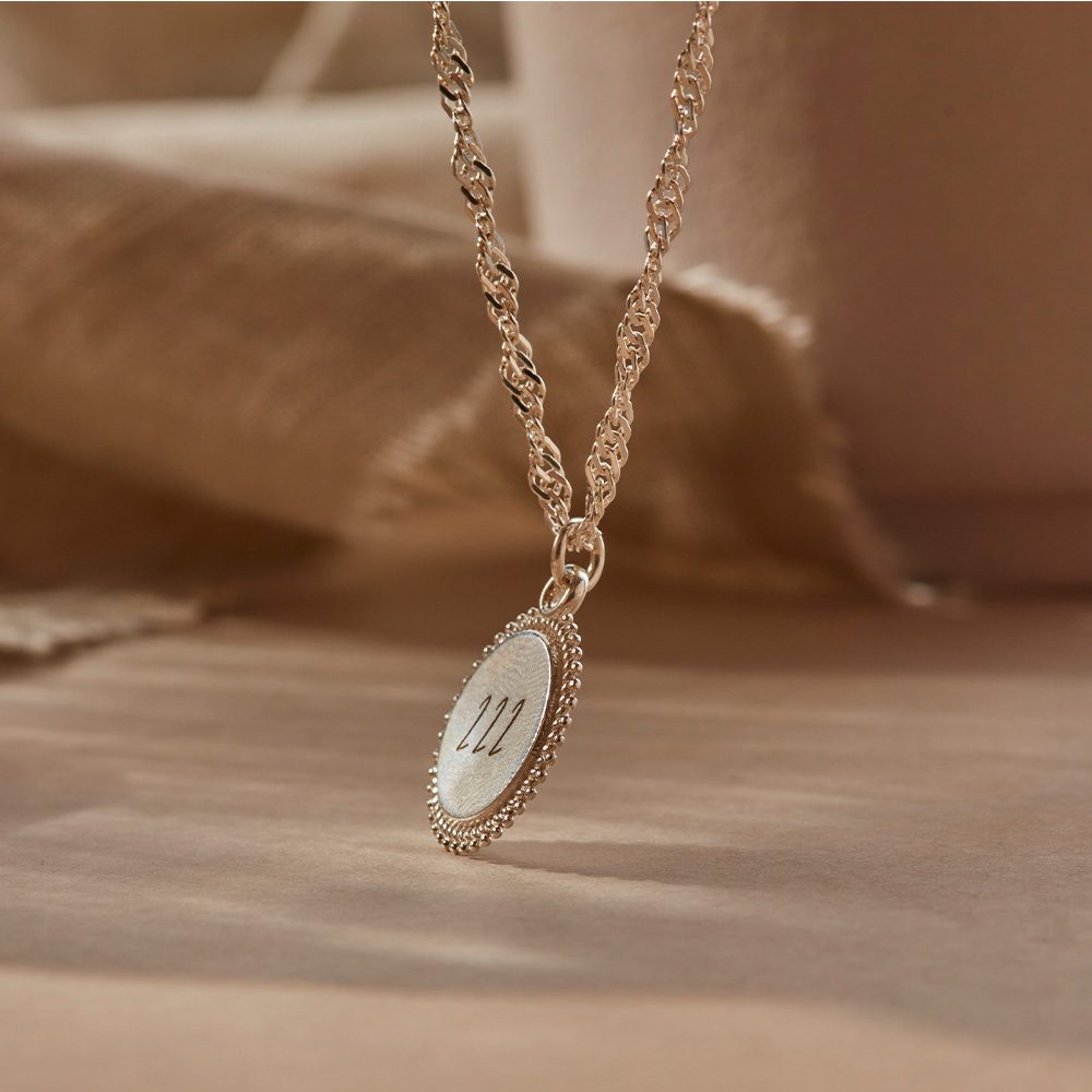 ChloBo Silver Personalised Moon Coin Necklace