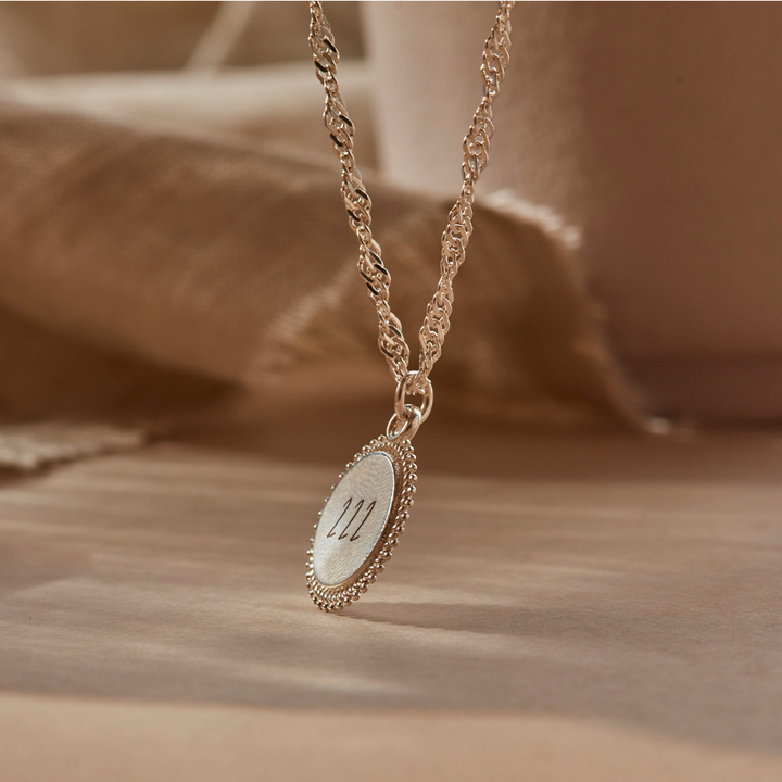 ChloBo Silver Personalised Moon Coin Necklace