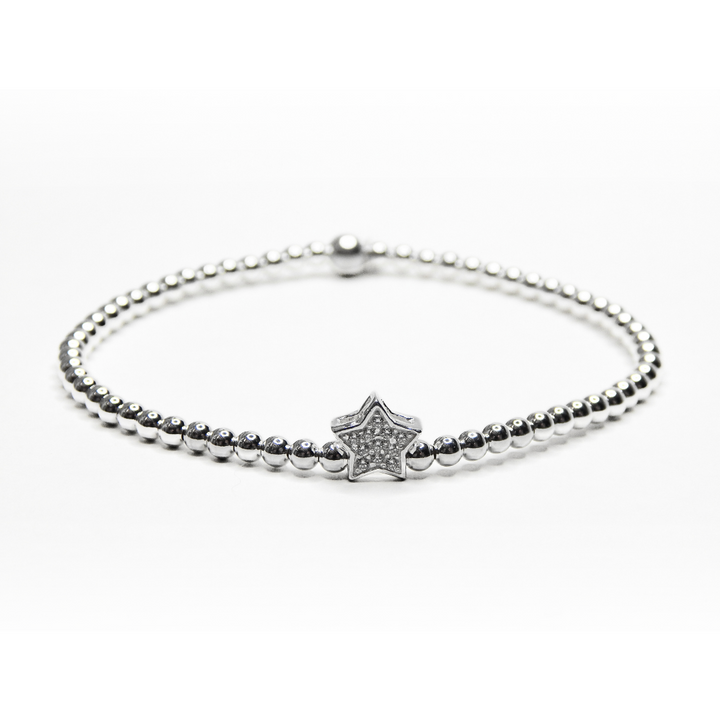 Little Grey Moon Silver Zirconia Star Bracelet