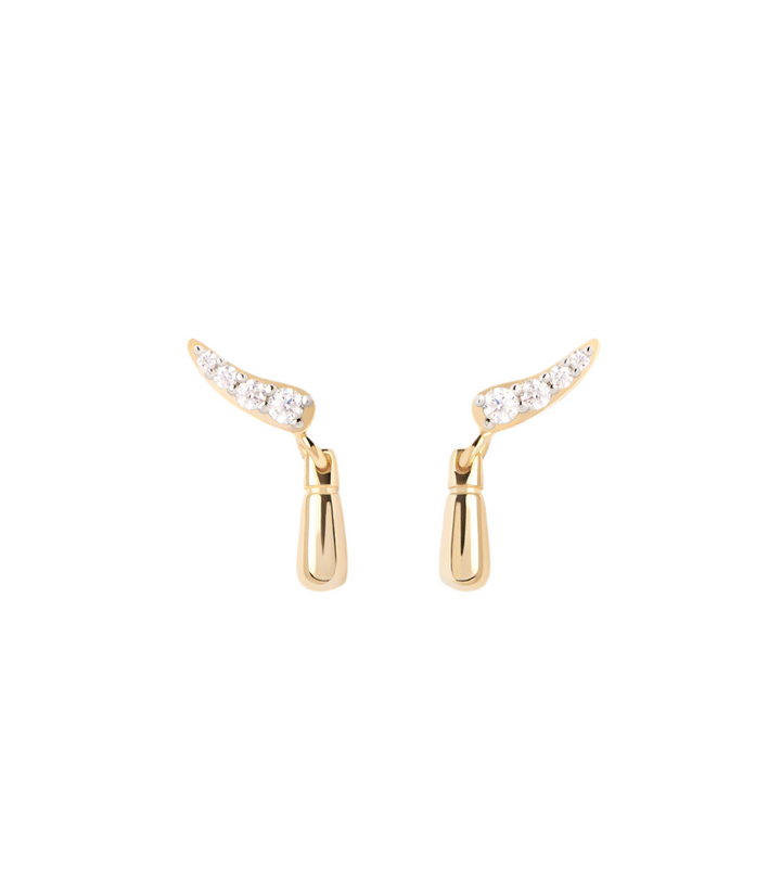 PDPAOLA Gold Kira Stud Earrings