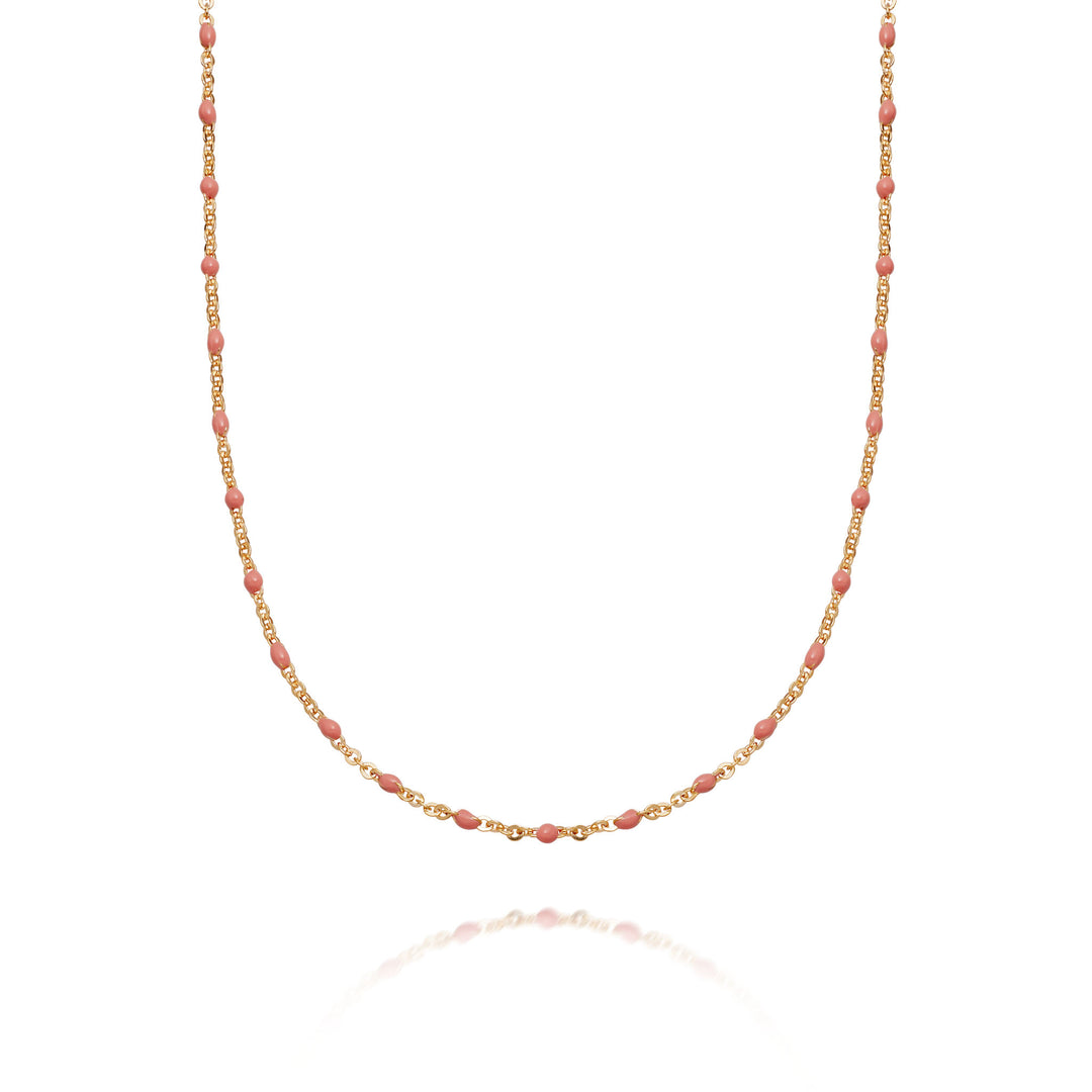 Daisy London 18ct Gold Pink Treasures Beaded Necklace