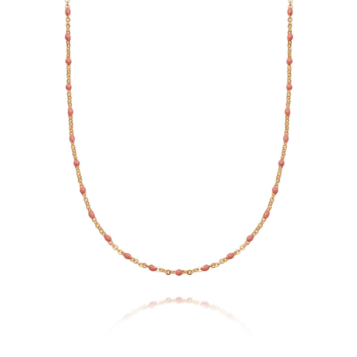 Daisy London 18ct Gold Pink Treasures Beaded Necklace