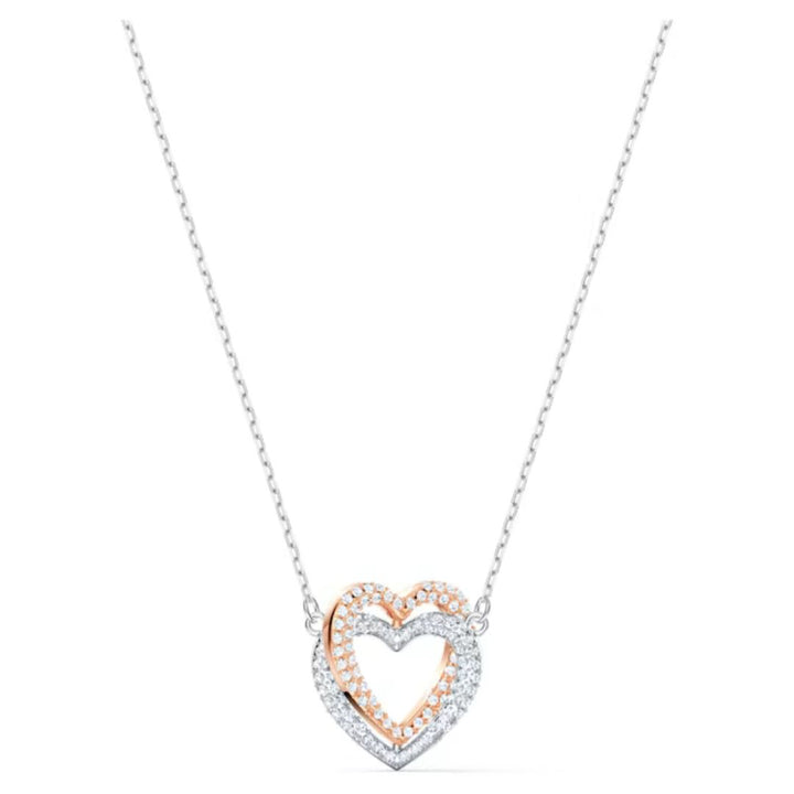 Swarovski Silver & Rose Gold Infinity Heart Necklace