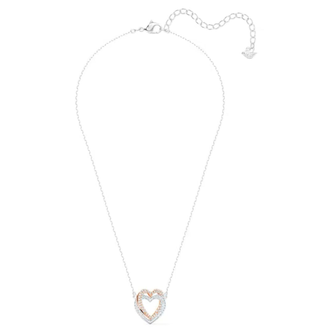 Swarovski Silver & Rose Gold Infinity Heart Necklace