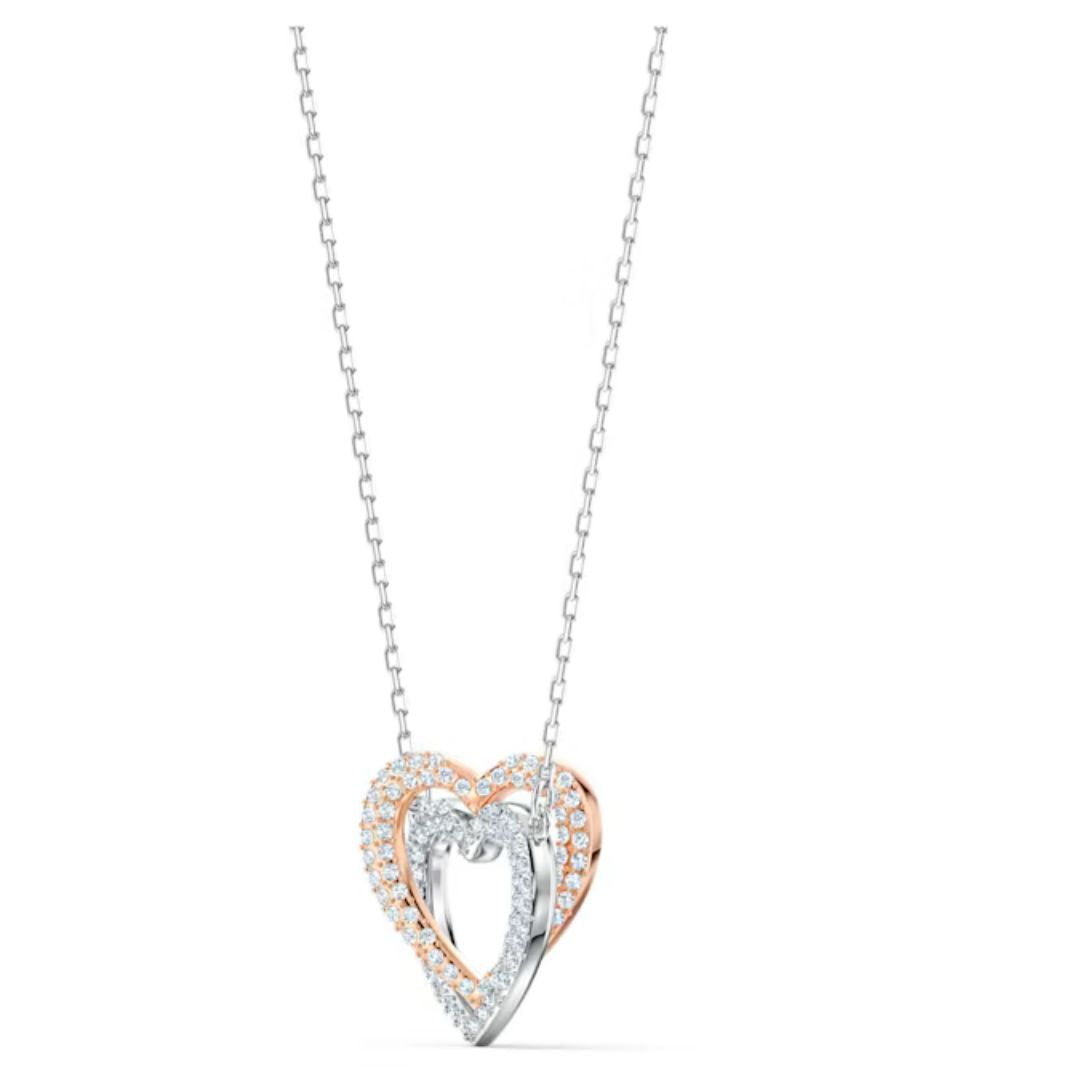 Swarovski Silver & Rose Gold Infinity Heart Necklace