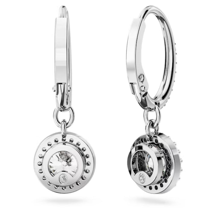 Swarovski Silver Una Round Cut Drop Earrings