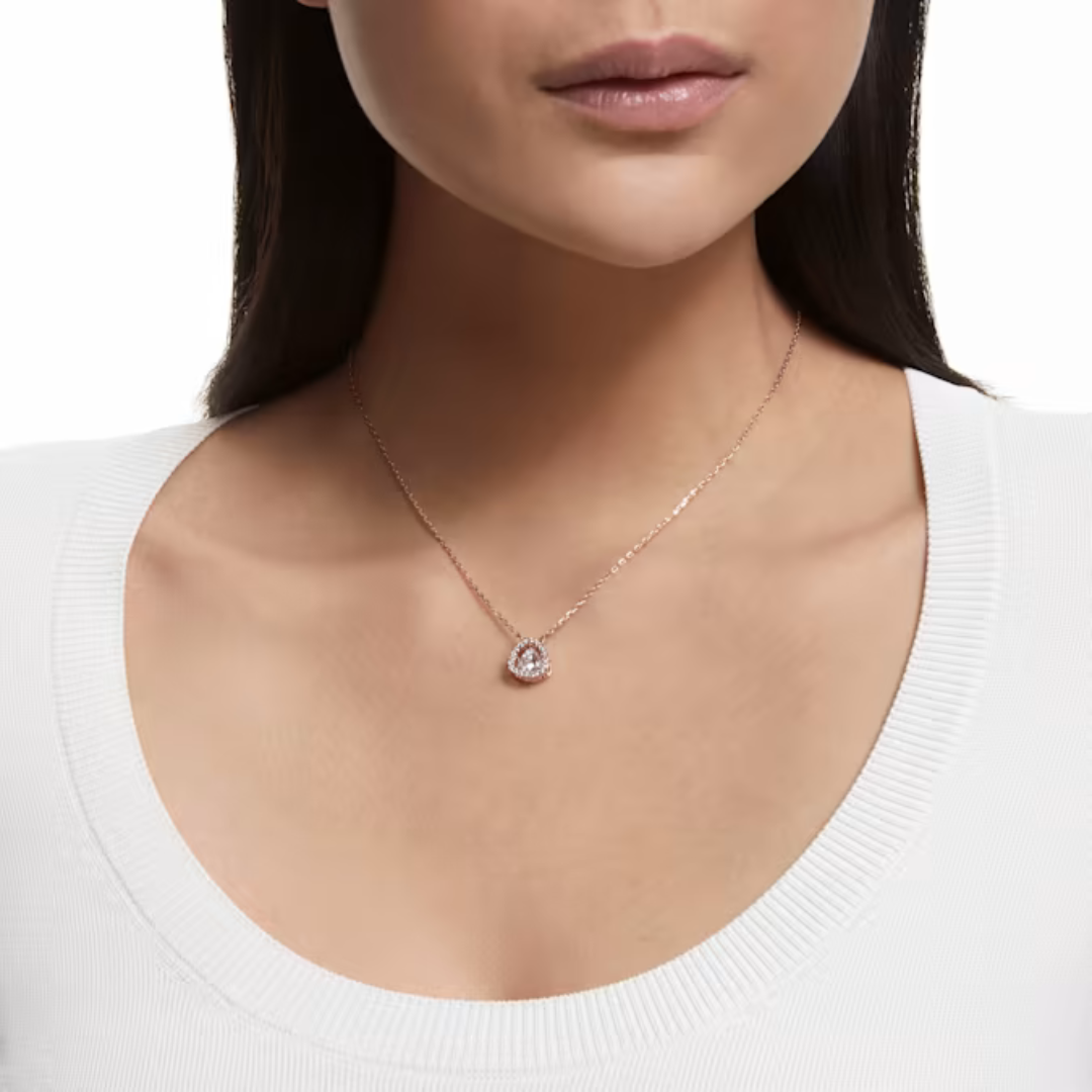 Swarovski Rose Gold Millenia Trilliant Cut Crystal Necklace