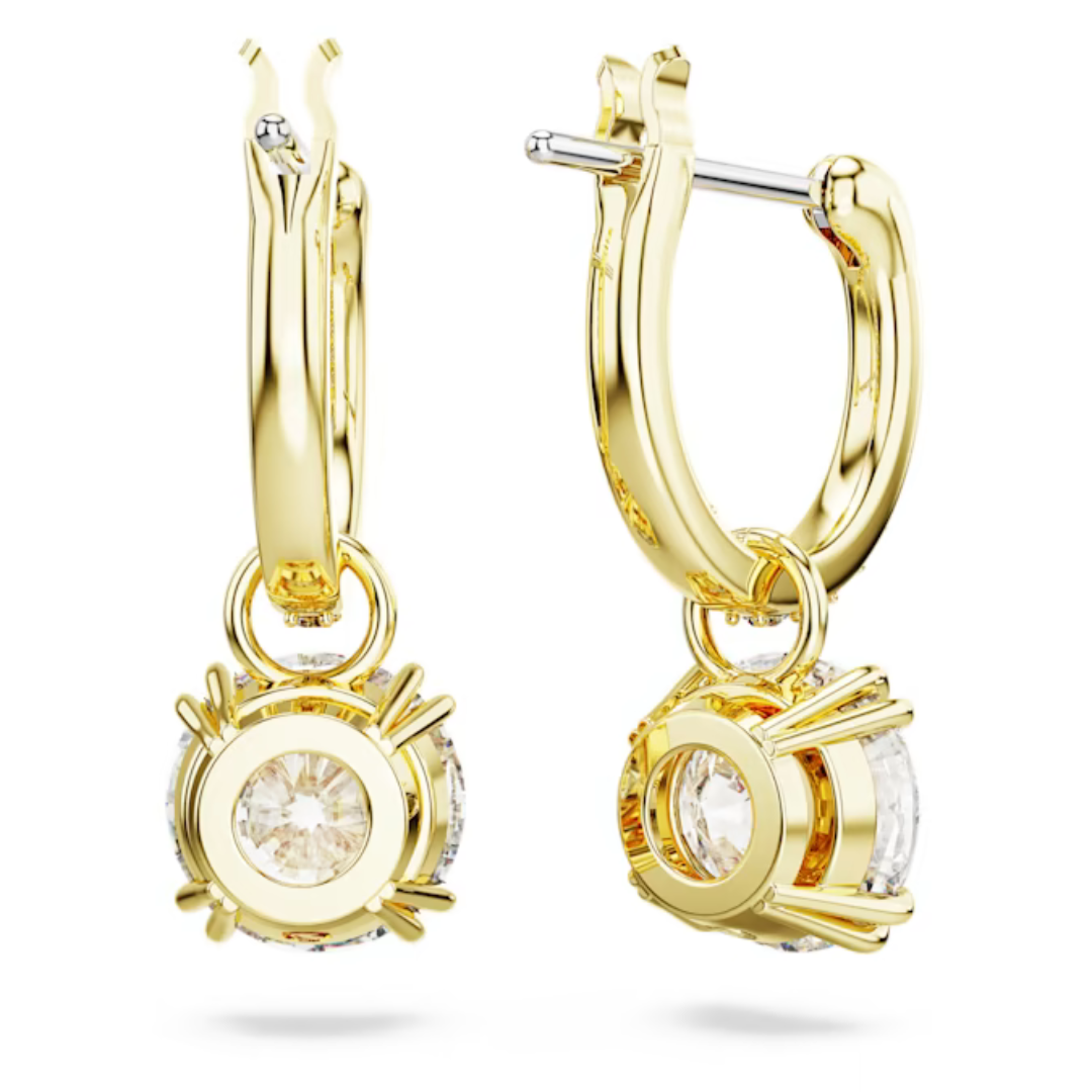 Swarovski Gold Constella Round Cut Plated Stud Earrings