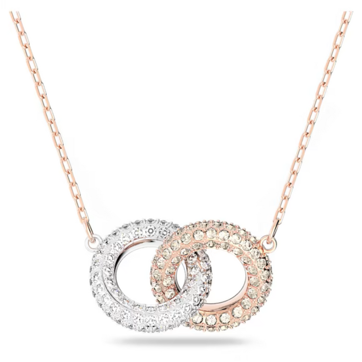 Swarovski Rose Gold Dextera Intertwined Circle Necklace