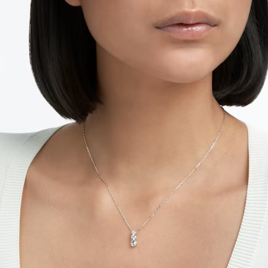 Swarovski Silver Attract Trilogy Crystal Necklace