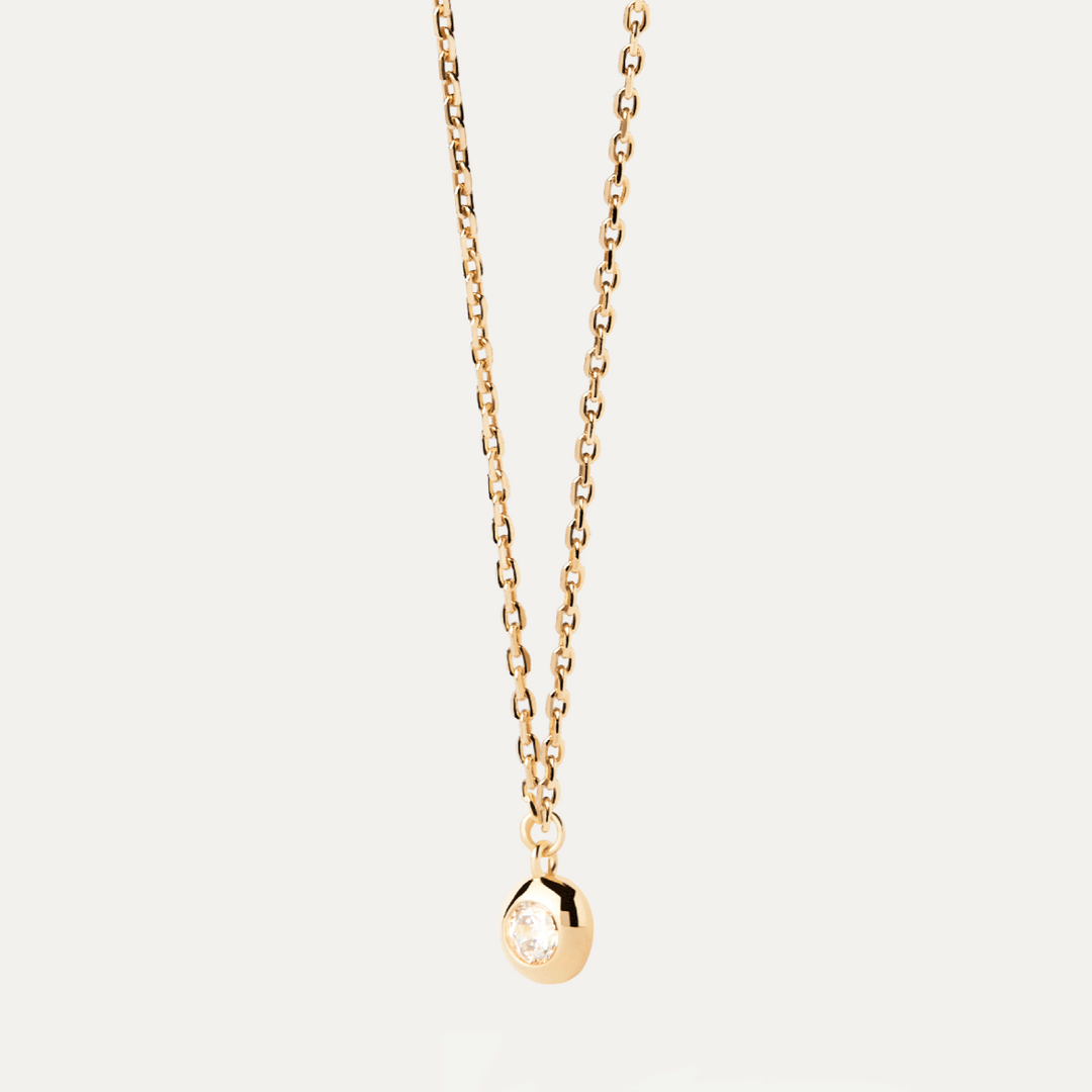 PDPAOLA Gold Sand Solitary Necklace