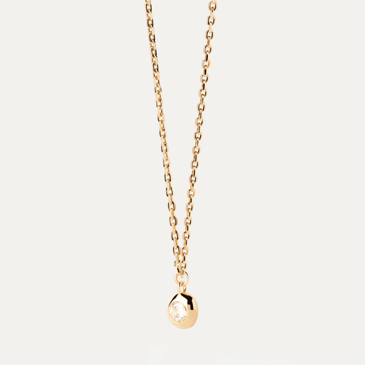 PDPAOLA Gold Sand Solitary Necklace