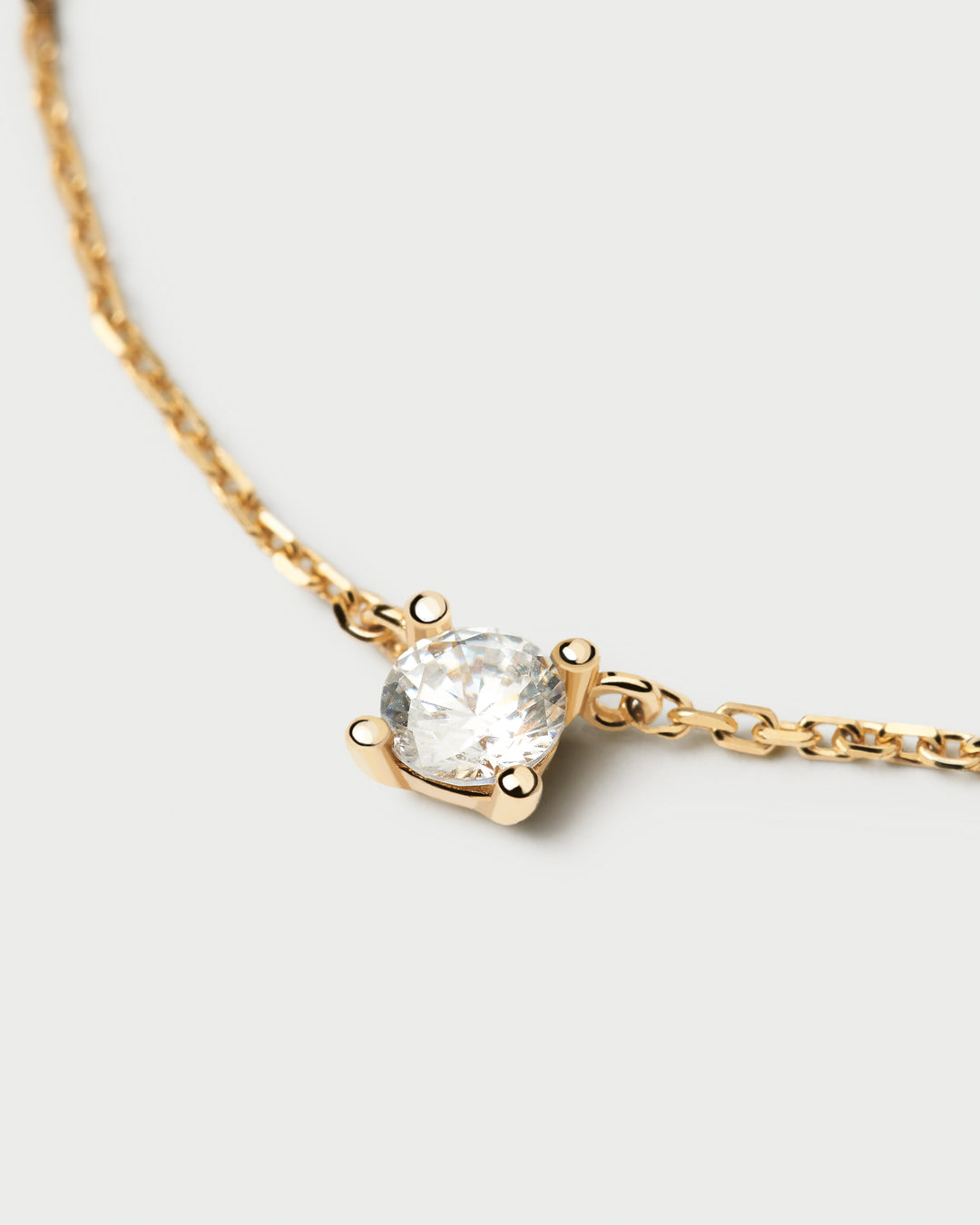 PDPAOLA 18ct Solid Gold Diamond Solitaire Necklace