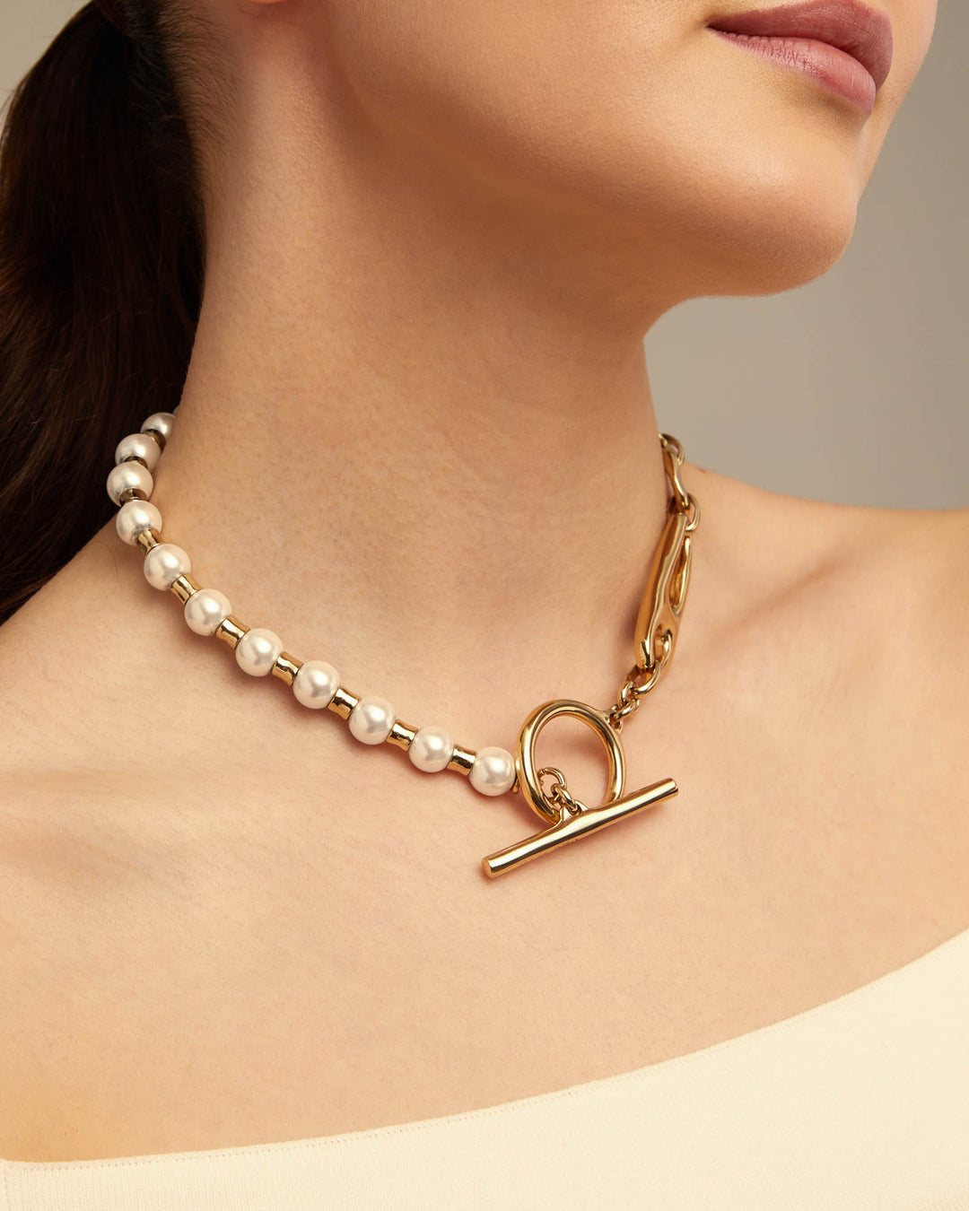 UNOde50 Gold Pearl & Match Joyful Necklace