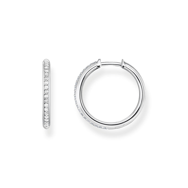 Thomas Sabo Silver Sparkling Heritage Pave Hoop Earrings