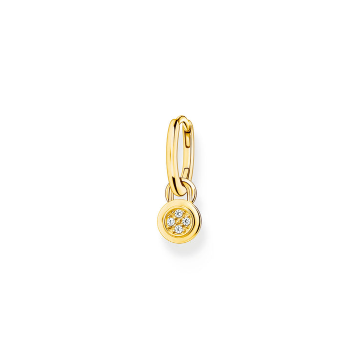 Thomas Sabo Gold Circular Drop Single Hoop Earring