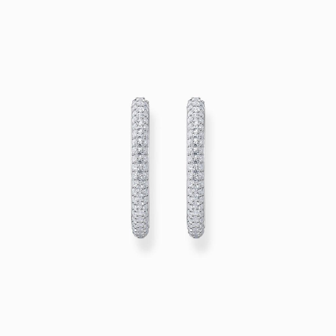 Thomas Sabo Silver Thin Pave Big Hoop Earrings