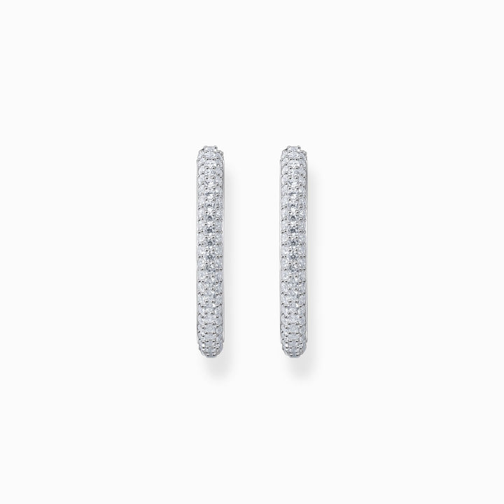 Thomas Sabo Silver Thin Pave Big Hoop Earrings