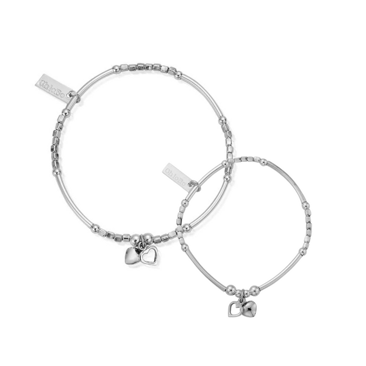 ChloBo Mummy & Mini Noodle Heart Set of 2 Bracelets