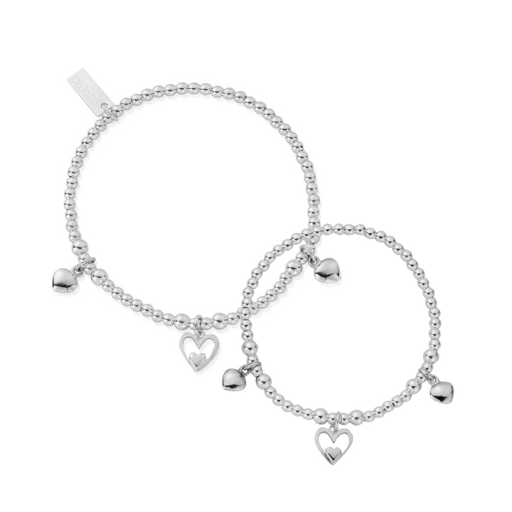 ChloBo Mummy & Mini Triple Heart Set of 2 Bracelets