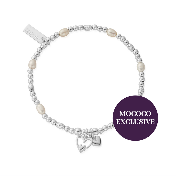 ChloBo x Mococo Dainty Sparkle Double Heart-In-Heart Pearl Exclusive Bracelet