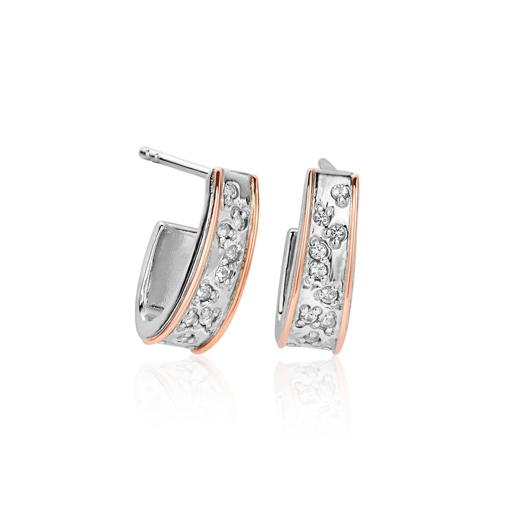 Clogau Cariad Sparkle Half Hoop Drop Earrings