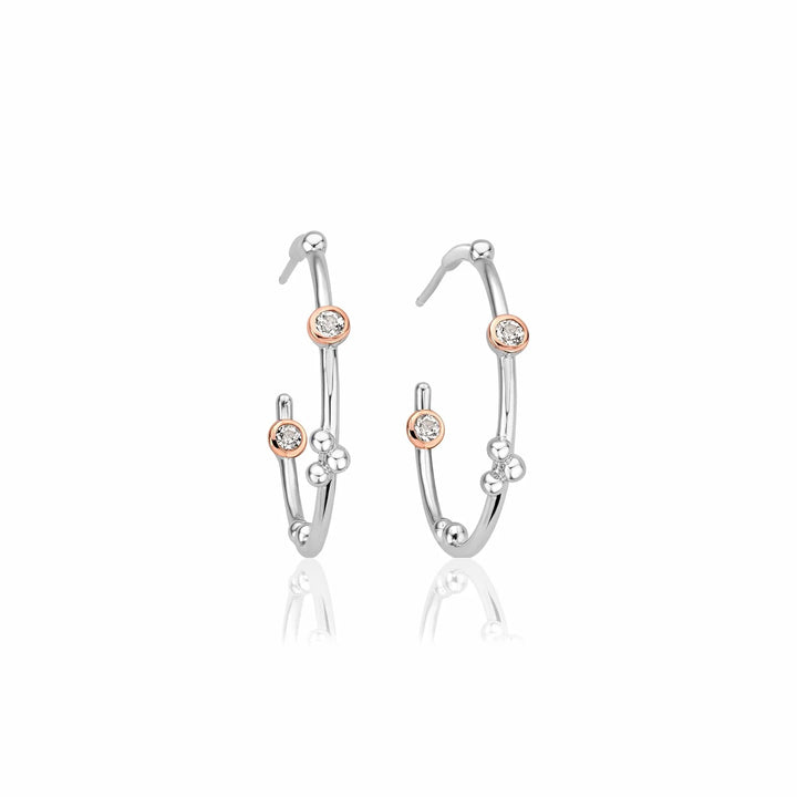 Clogau Celebration Silver Half Hoop Earrings