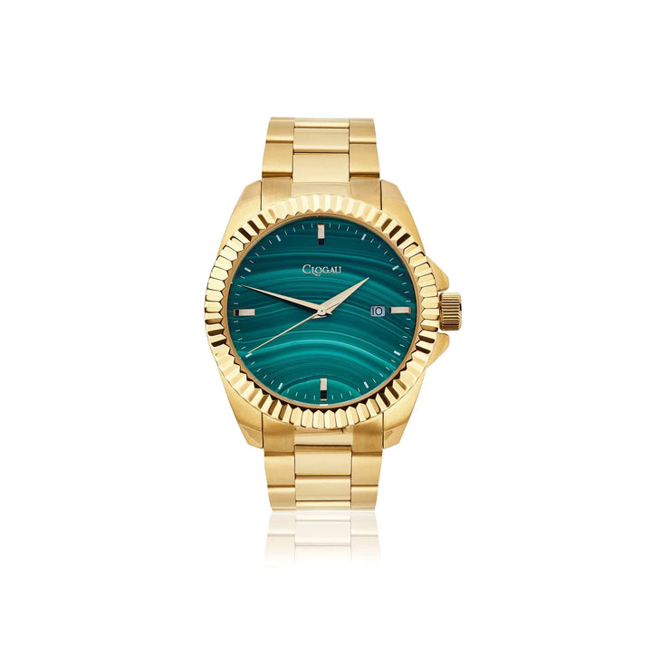 Clogau Padarn Gold Malachite Mens Watch