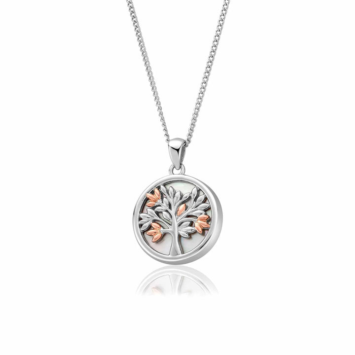 Clogau Tree of Life Mother of Pearl Silver Circle Necklace