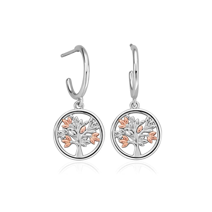 Clogau Silver Tree of Life Circle Drop Earrings