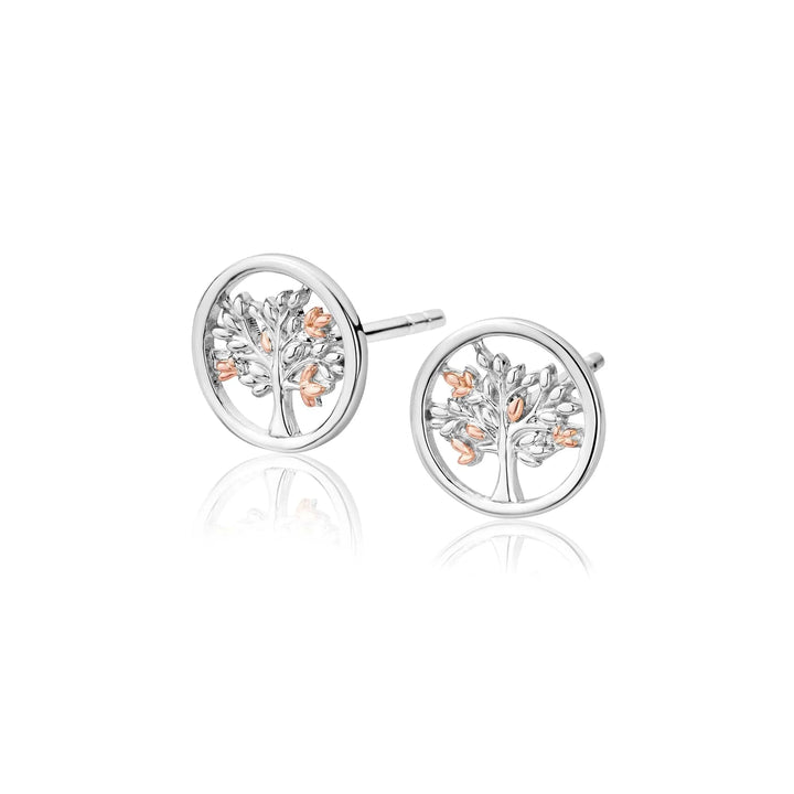 Clogau Tree of Life Silver Circle Stud Earrings