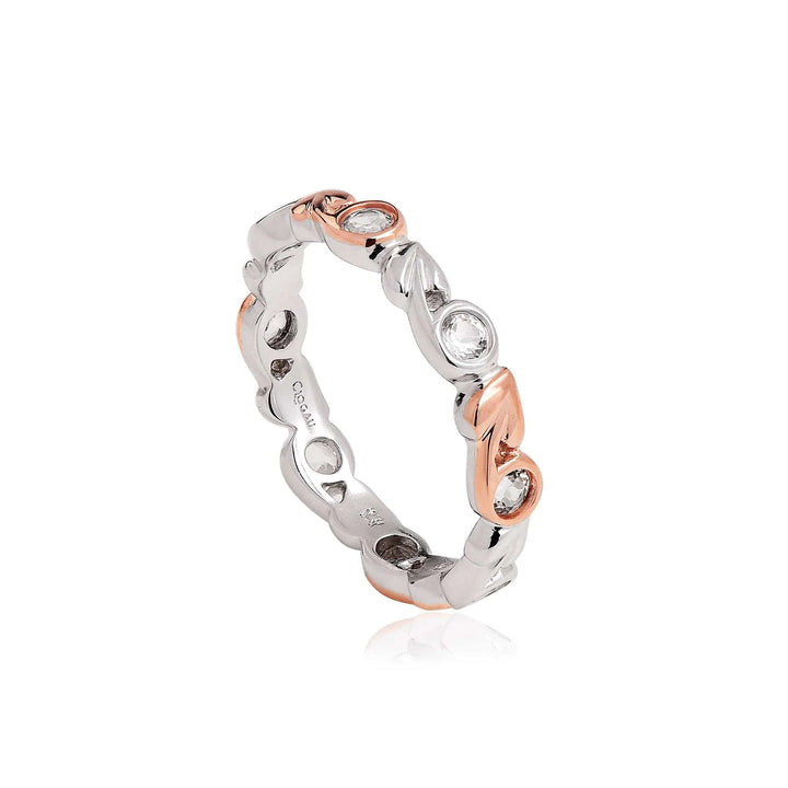 Clogau White Topaz Tree Of Life Silver Stacking Ring