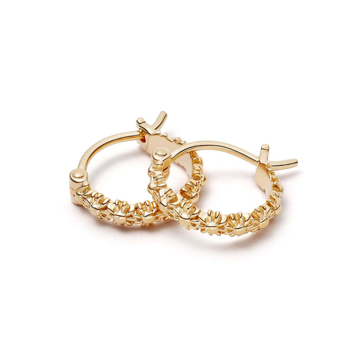 Daisy London 18ct Gold 10mm Daisy Iota Hoop Earrings