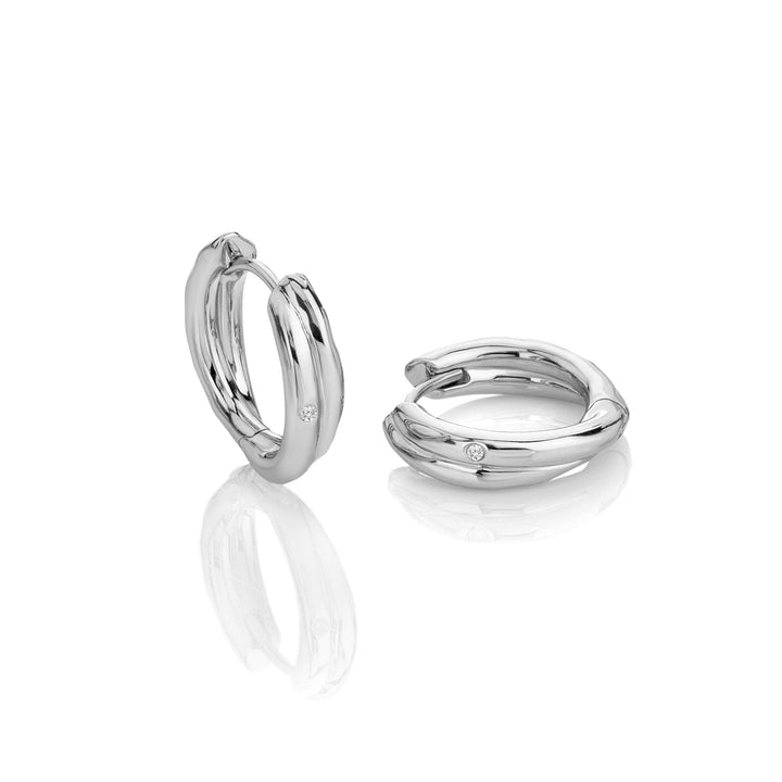 Hot Diamonds Silver Aura Hoop Earrings