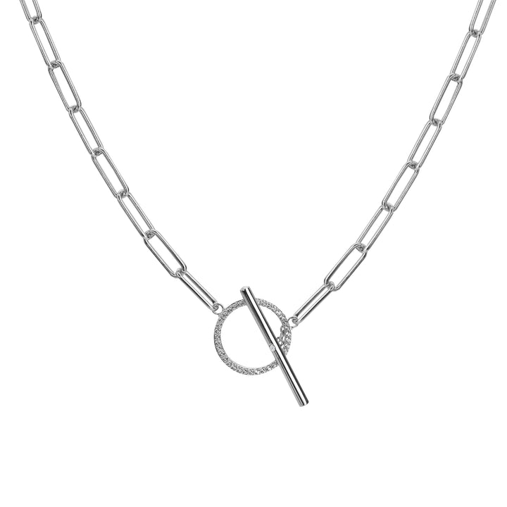 Hot Diamonds Silver Linked T-Bar Topaz Necklace