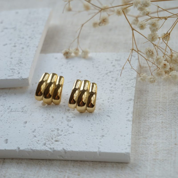 Little Grey Moon Gold Aria Stud Earrings