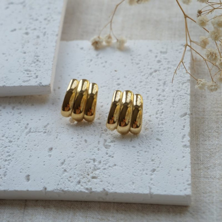 Little Grey Moon Gold Aria Stud Earrings