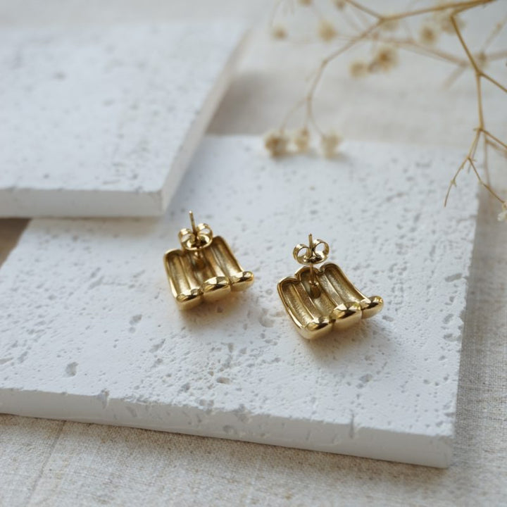 Little Grey Moon Gold Aria Stud Earrings