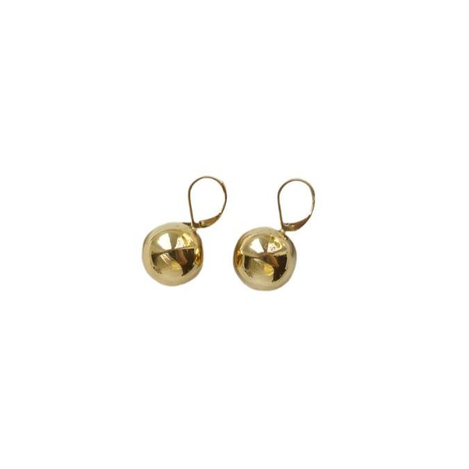 Little Grey Moon Gold Pia Sphere Hoop Earrings