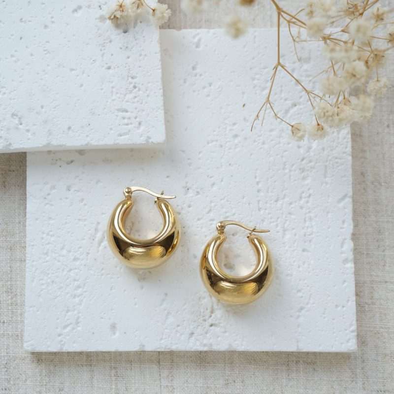 Little Grey Moon Gold Ariya Hoop Earrings